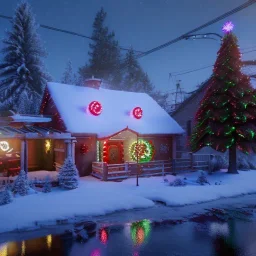 yılbaşı,neon,santa unreal engine 5, 8k