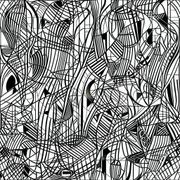 only lines black and white abstract cubism