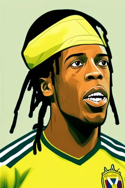 Ronaldinho Brazilian football player ,cartoon 2d
