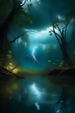 There is a storm in the magical forest. Lightning strikes the pond. The pond dries up. A wingless fairy will appear.