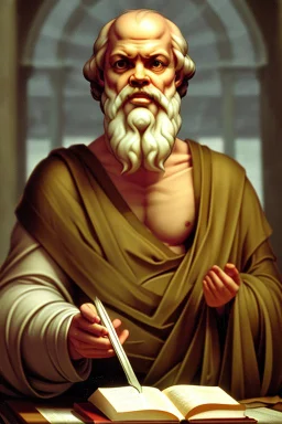 socrates holding the magical philosopher's stone from Harry Potter::