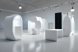 Furniture for white exhibition space