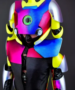 cyber ninja, colorful metal armor, futuristic, ghostrunner