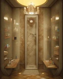 The shower gel box is inside a bathroom.