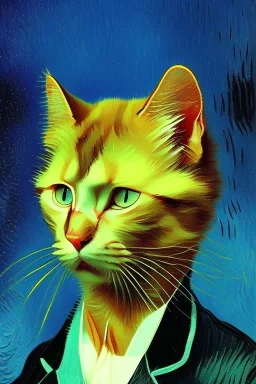 Portrait of a cat by Van Gogh