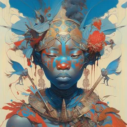 dream of portrait of warrior africa by james jean