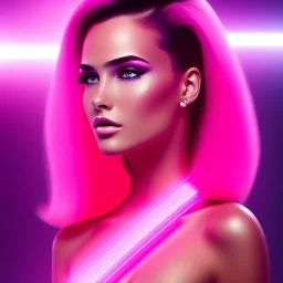 cyberpink, head, woman, portrai, tron