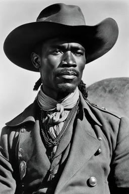 Nat Love, the most famous African cowboy of the Old West, a true legend of the frontier. With the spirit of a warrior and the heart of a lion, he rode alongside the Buffalo Soldiers, a force to be reckoned with in a land where danger lurked at every turn. His name struck fear into the hearts of outlaws and admiration in the eyes of those who knew his story.