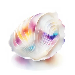 Vibrant Watercolor Sea shell Clip Art, realistic, white background, high definition, 8K, isolated white background, cinematic lighting effect, charming, bokeh, digital painting, soft lighting, , 4K resolution, isometric style, photorealistic rendering, highly detailed clean, vector image, photorealistic masterpiece, professional photography, simple space backdrop, flat white background