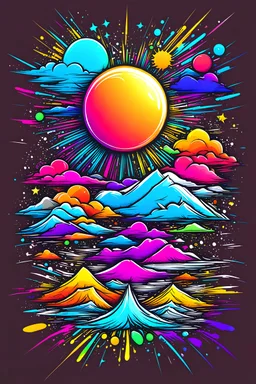 Random t-shirt design colorful no background