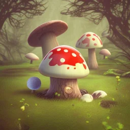 mushroom with cute face