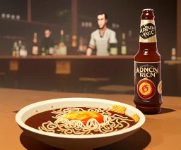 ramen with beer drink