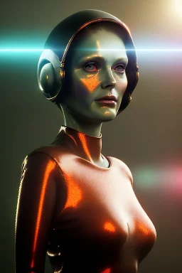 Ultra Realistic retro sci-fi scene, portrait, brunette woman, sweet Juliane Moore face, perfect iris, glow eyes, makeup. Alien Saturn background, Retro sci-fi style, helmet, tight latex coat, fog, rain, soft color, highly detailed, unreal engine 5, ray tracing, RTX, lumen lighting, ultra detail, volumetric lighting, 3d, finely drawn, high definition, high resolution.