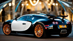 Bugatti Veyron with cool rear lights, rear view, desktop wallpaper, 4K, Cinematic