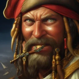 close up of an old pirate drinking rum, deep focus, d & d, fantasy, intricate, elegant, highly detailed, hyperphotography, artstation, concept art, matte, sharp focus, illustration, hearthstone, art by artgerm and greg rutkowski and alphonse mucha centered.