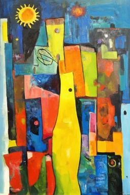 sunny day, in the style of Eileen Agar