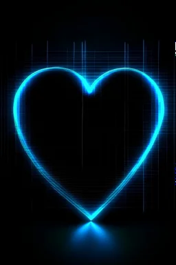 Blue Heart with pulse lines