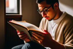 A person reading a remarkable book on self-development