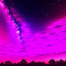 Pink galaxy sky