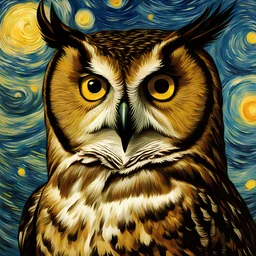 Portrait of a owl by Van Gogh