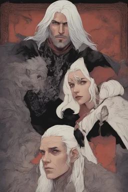 Strahd Von Zarovich with a woman with white hair