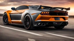 Lamborghini mustang , desktop wallpaper, 4K rear view, center