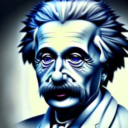 A portrait of Einstein, 3d, high detail, symbols, 4k, ray traing, high detail