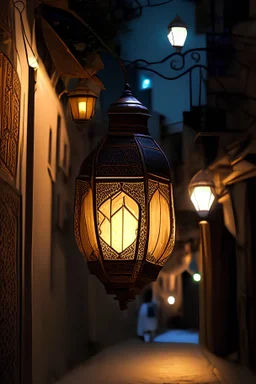 Ramadan lantern on an Arab street