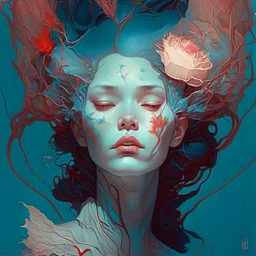 dream portrait of female vambire by james jean