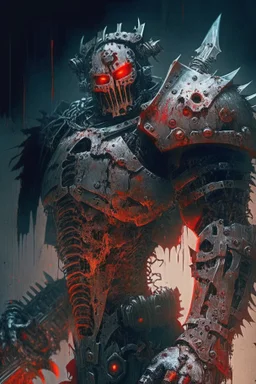 Machine knight, mechanical knight, gears, blood, Horror