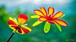 Surreal Waiizii Flower under a glass sculpture unbrella, Art by Joshy Sly,