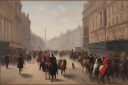 Jacques-Laurent Agasse oil painting tufting tapestry Piccadilly Circus traffic