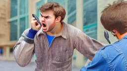 guy arguing on cellphone