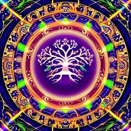 a Tree of life in ornate carved circle with muted rainbow colors as background, Tree of Life,, intricate, centered, stunning, gorgeous, ultra-fine detail, 8k, sharp, crisp, high-quality, 3d, realistic, baroque, rocco, detailed matte, selina french, anna dittmann, lisa parker, greg rutowski