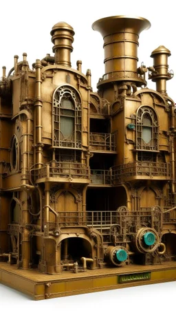 A brownish bronze mechanical factory with magnets designed in African masks painted by Claude Monet