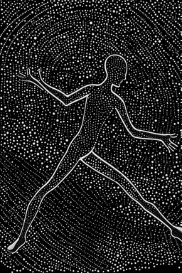 ABSTRACT LINES AND DOTS DANCING FRONT FACING STYLE OF HIROKU OGAI