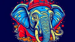 masterpiece of an hiphop rapper elephant vector style, t-shirt design
