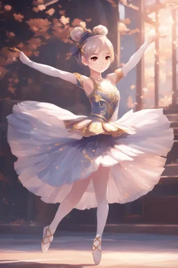 ballerina in the style of genshin impact