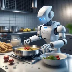 AI cooking and mixing different things