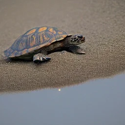 turtle looking at the moon