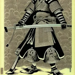 Dibujo de Samurai con estilo de Utagawa Kuniyoshi