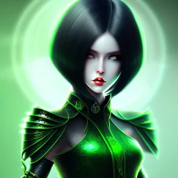 fantasy setting, green and black hair, more black hair, more black hait