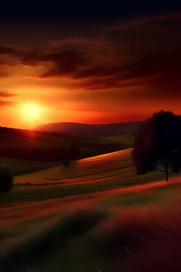 a 4k, landscape at sunset, nature
