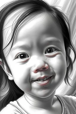 realistic black and white baby portrait of uploaded image