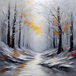 romantic-impressionism expressionist style oil painting,-impressionist impasto acrylic painting, thick layers of silver textured paint,ultra reality,bright colors,8k,thick white paint,silver and white,