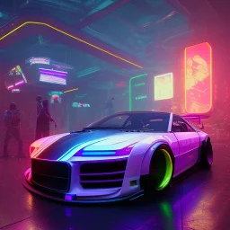 cyberpunk hyper car,cyberpunk 2077,center composition, ultra realistic,shiny, smooth, studio quality, octane render, Surrealism, Triadic colour scheme,glow-stick, ambient lighting,nightclub lighting, polaroid, 100mm, --ar 1:1 --v4