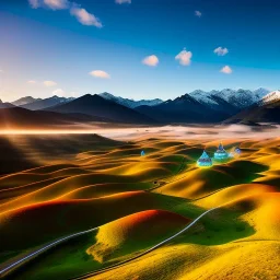 Edoras LOTR,aerial view,extremely detailed digital painting, high resolution,8k, realistic, beautiful, volumetric lighting, mystical colors ,perfectly centered image, perfect composition, rim light, beautiful lighting,masterpiece, stunning scene, raytracing, anatomically correct, in the style Van Gogh and robert e howard and Ken Kelley and Ohrai Noriyoshi and Simon Bisley and tomzj1.