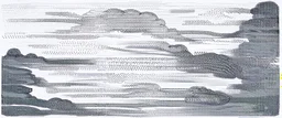 a series spaced curved and looping horizontal lines with paths inspired by clouds, cloud topography, whimsical cute, kawaii, black lines on white, vector lines
