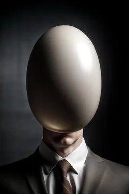 Man with an egg-shaped head