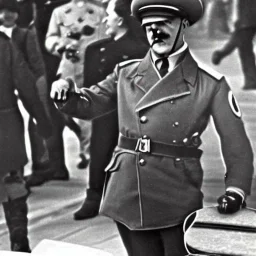 Adolf Hitler on a skateboard